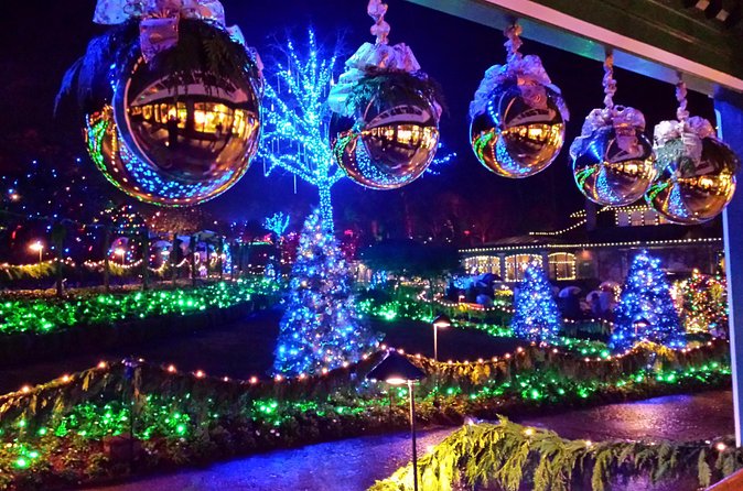 1 hour City Tour & Butchart Gardens: Christmas - Entry included! - Entering Butchart Gardens after dark