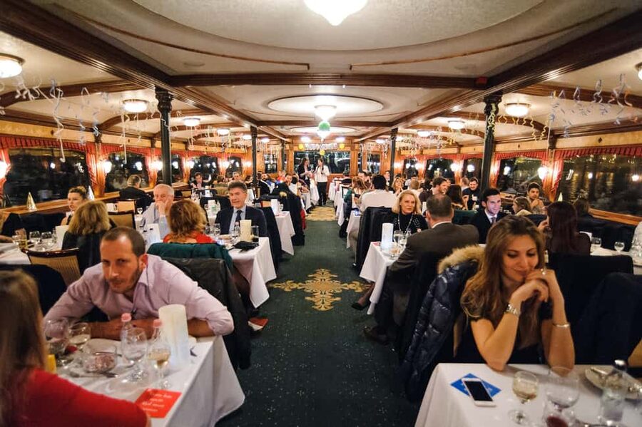 Budapest: New Year's Eve Party Cruise with Food & Live Show - A five-course dinner with three menu choices