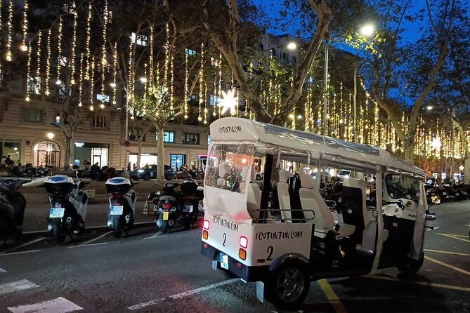 Christmas Lights Tour of Barcelona in Private Eco Tuk Tuk - Ronda de San Pedro and the Arc de Triomphe