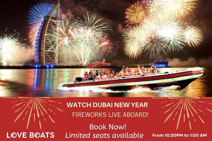 Dubai - New Year's Eve Fireworks show on a Speedboat - Starting at Dubai Marina Walk