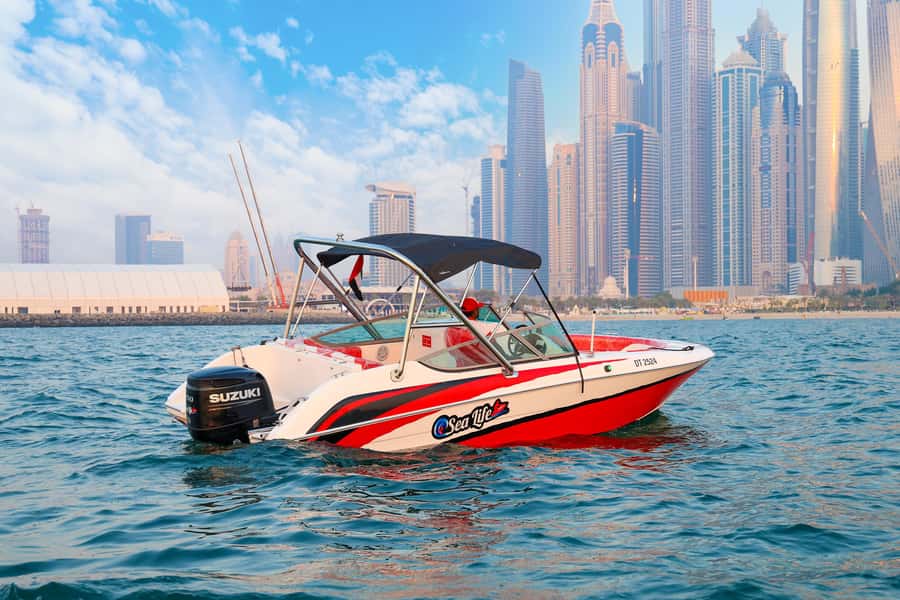 Dubai: New Year's Eve Private or Shared Fireworks Boat Tour - Jumeirah Beach Residence: the opening coastal view