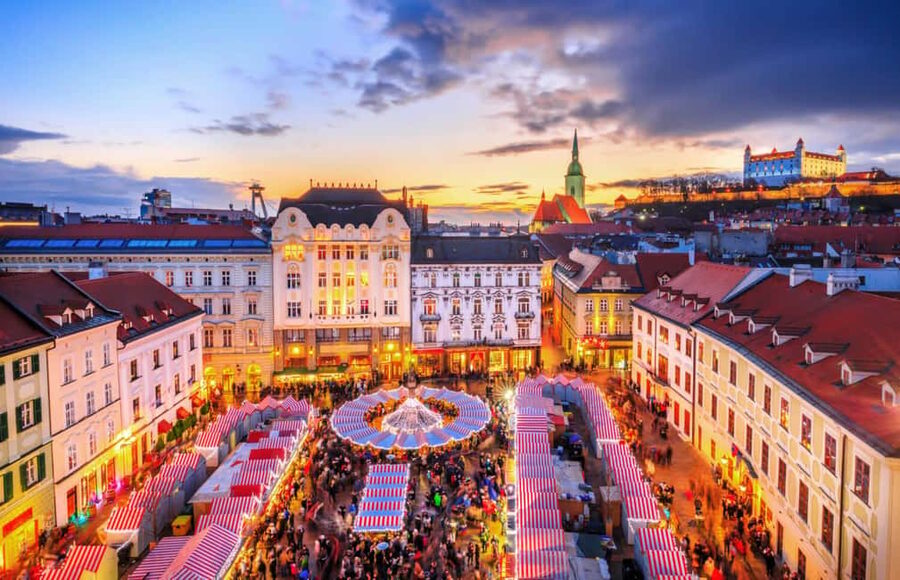 From Vienna: Bratislava Christmas Markets Guided Tour - Arriving in the Old Town and finding the market zones