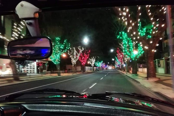 Funchal Christmas lights sightseeing night tour - The classic car changes the mood