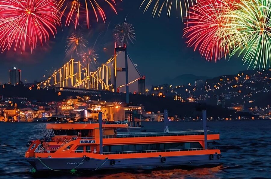 Istanbul: New Year's Eve Dinner Cruise / DJ & Drinks 2027 - Turkish Supper Served at Your Table