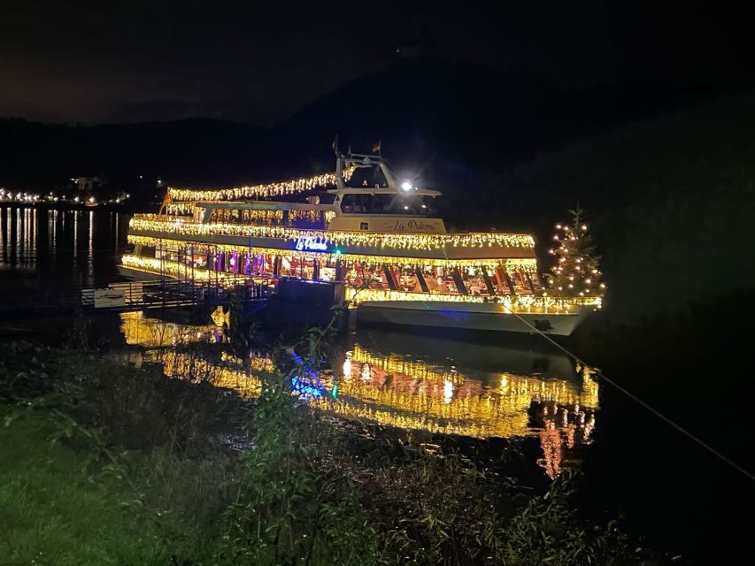 Koblenz: Christmas Boat Tour with Mulled Wine - Deutsches Eck from the water