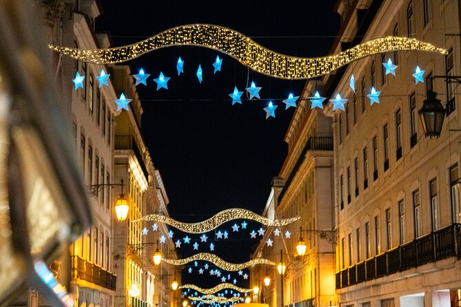 Lisbon Christmas Lights Tuk-Tuk Tour with Local Guide - Camões Square and the palace-style installation