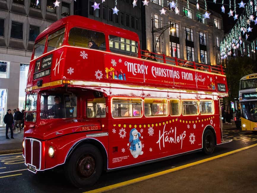 London: Christmas Lights Tour by Vintage Bus - St James’s and Piccadilly Circus after dark