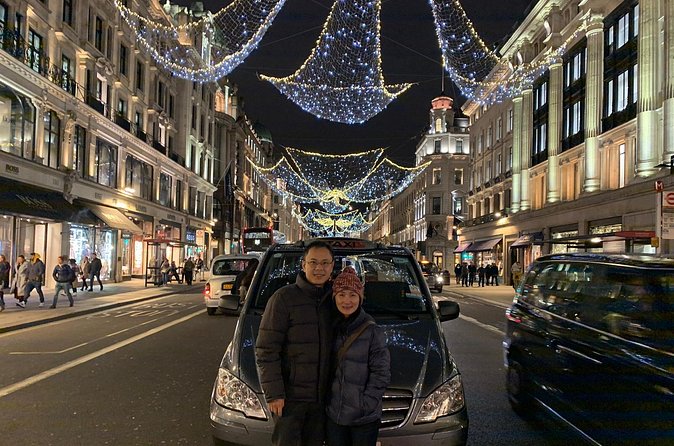 Magical Christmas Lights in London: Private Black Cab Tour - Bond Street adds music and polished displays