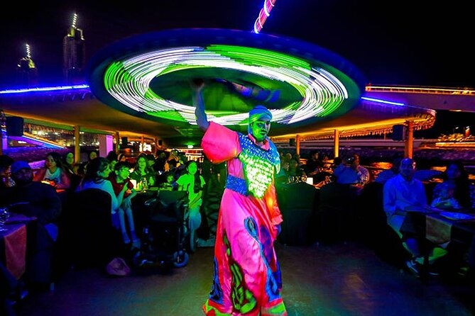 New Year Celebration In Arabian Gulf in Creek with Midnight Cake - Live entertainment keeps the boat from feeling like a waiting room