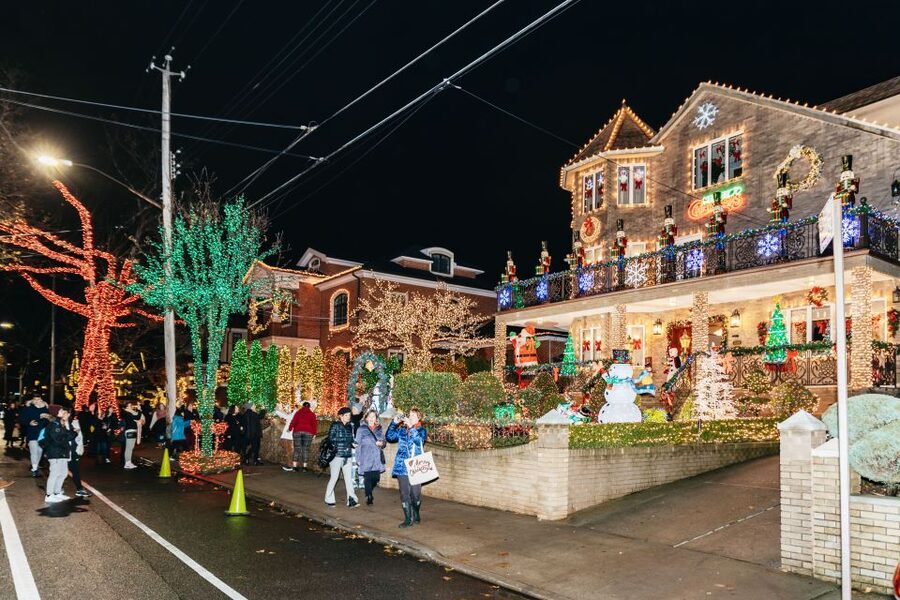 NYC: Dyker Heights Christmas Lights & Skyline View Bus Tour - Brooklyn Bridge Park is the photographic payoff