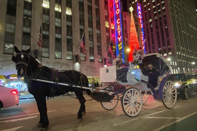 NYC Rockefeller Center Christmas Lights Horse Carriage Ride - Sixth Avenue, Radio City, or Madison Avenue on the return