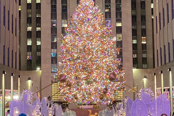NYC Rockefeller Center Christmas Lights Horse Carriage Ride - The Plaza Hotel and Grand Army Plaza after dark