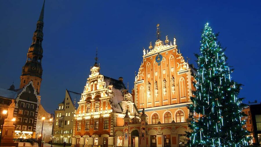 Riga: Old Town Legends & Christmas Spirit Walking Tour - Town Hall Square and St. Peter’s Church