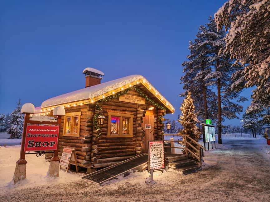 Rovaniemi: Santa Village,2km Husky Sled Ride & Snowman World - The 2-kilometer husky ride through the forest