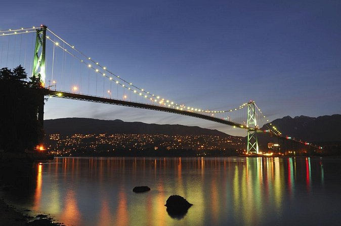 Vancouver Holiday Festive Dinner Cruises - Stanley Park and Lions Gate Bridge after dark