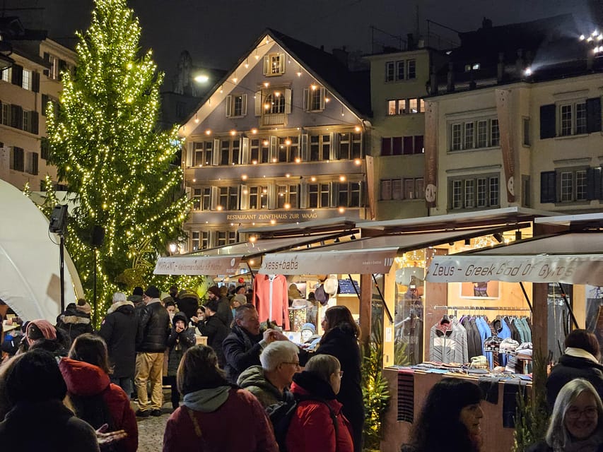 Zurich Christmas Market Tour - Neumarkt and the old town after dark